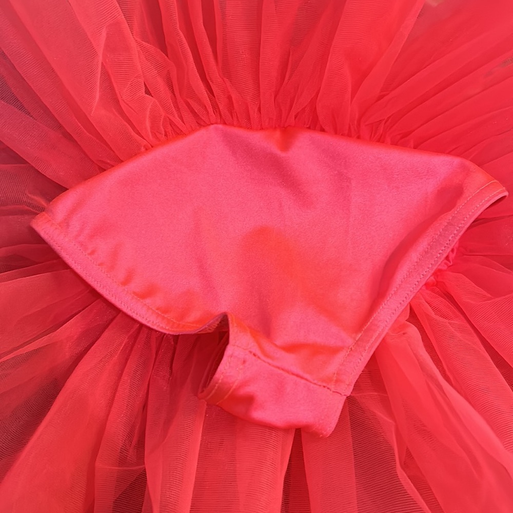 Weissman dance recital costume in coral with tulle underlay - Picture 7 of 7